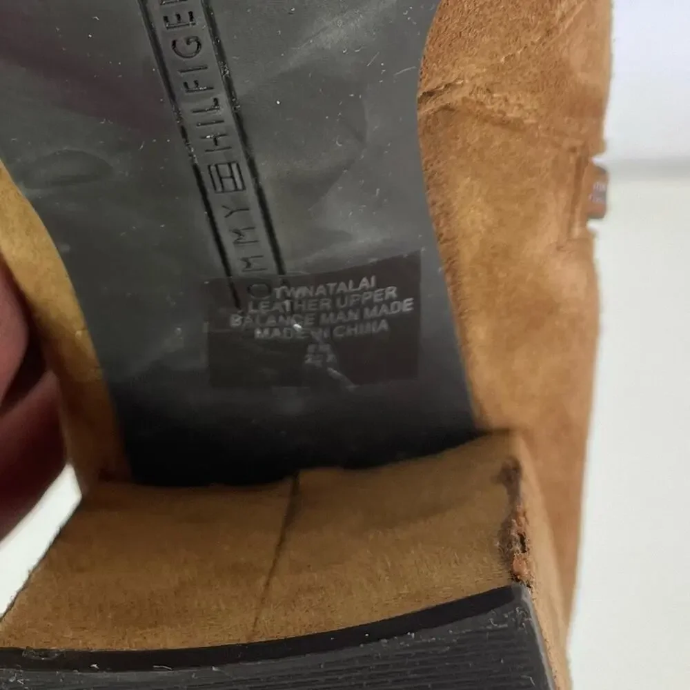 Tommy Hilfiger Boots Womens 8M Brown TWNATALAI Ankle Suede Leather